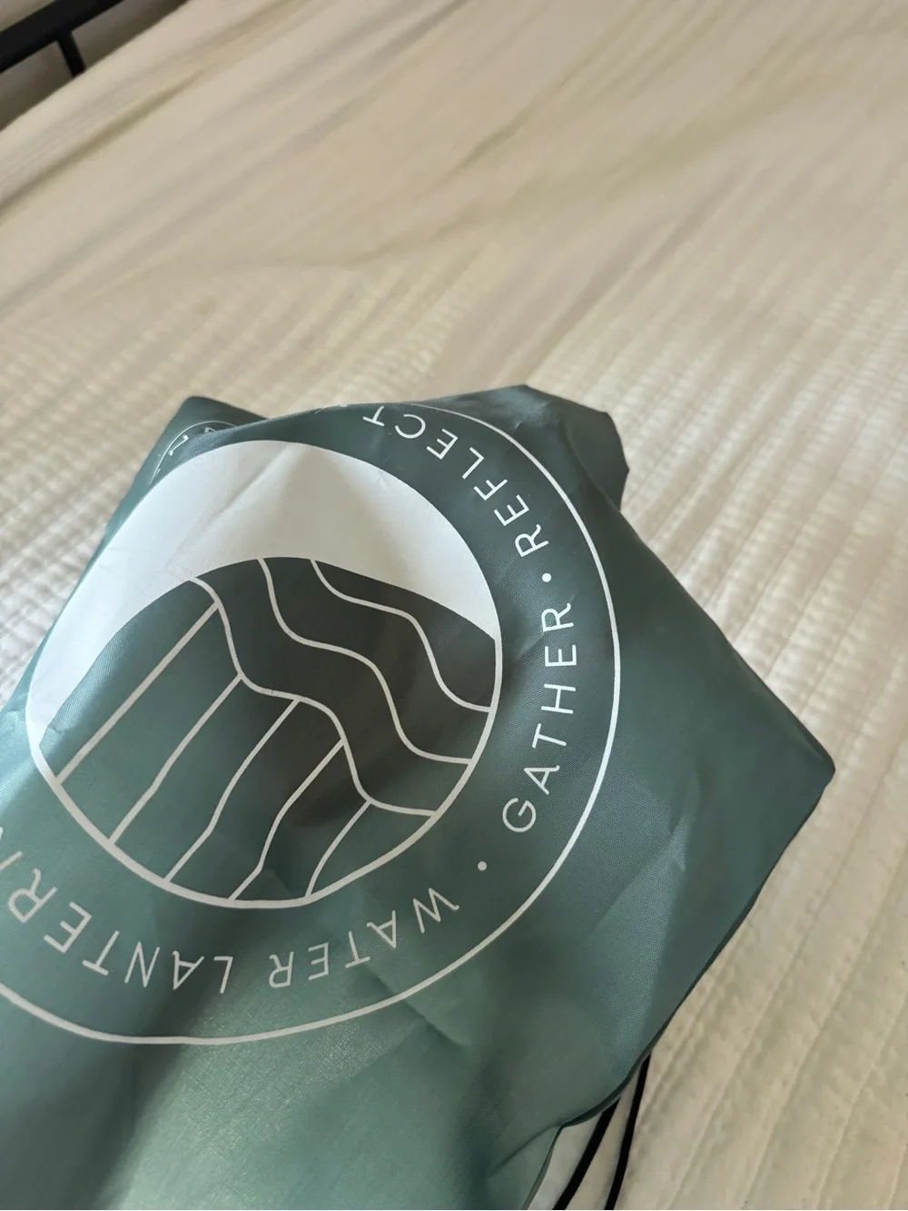 Water Lantern Festival Cinch Bag Nylon Drawstring Backpack Green Event Merch